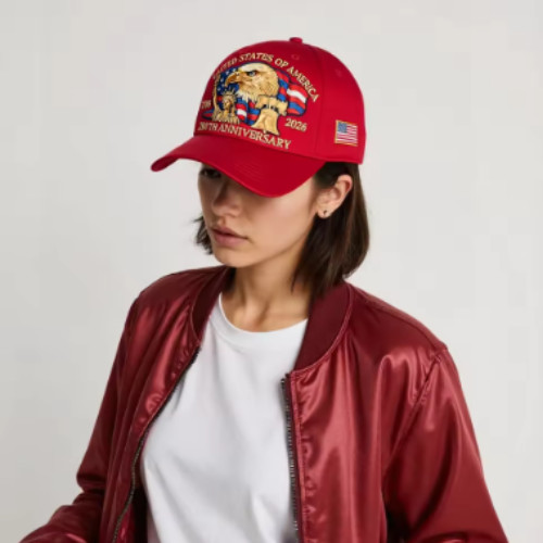 Baseball Cap USA 250th Anniversary Eagle Print Hat Washed Cotton Trucker Unisex gallery