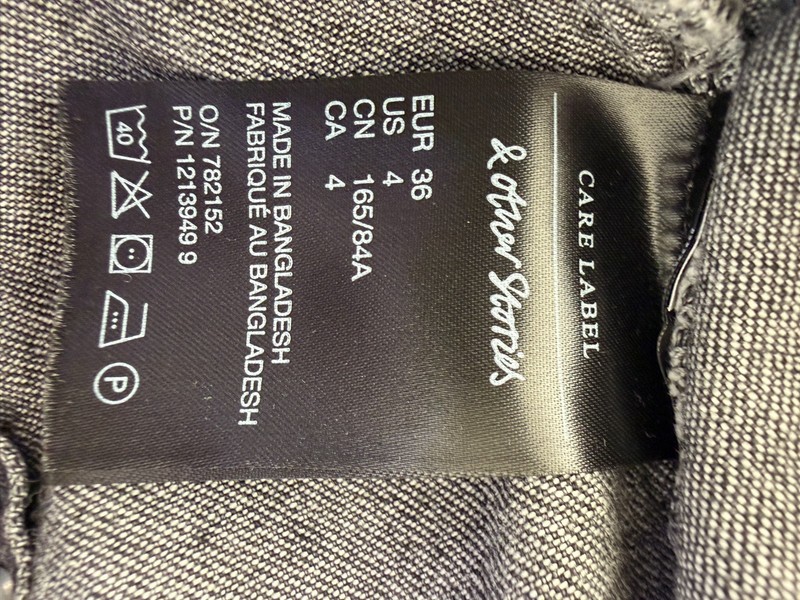 Paris Atelier & Other Stories US size 4 denim dress faded black bishop sleeve gallery