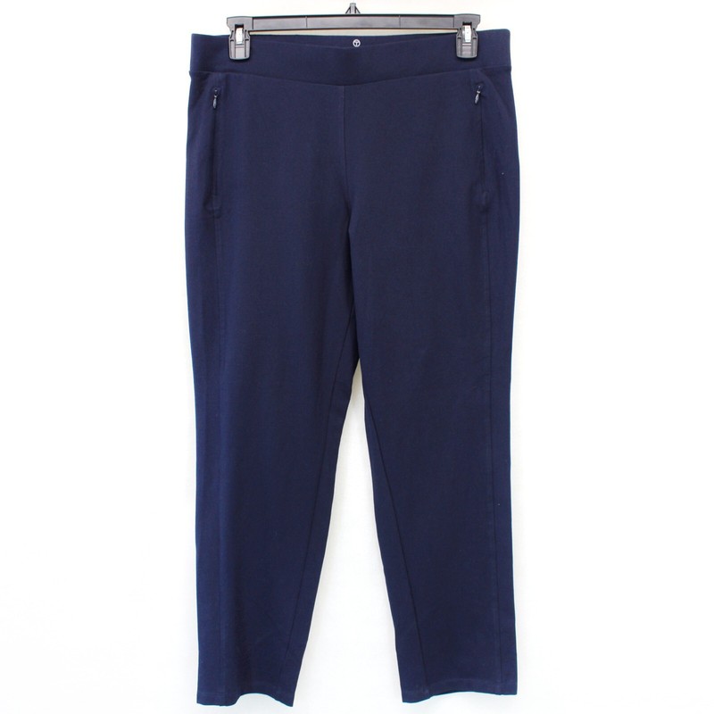 Talbots Plus Navy Blue Everyday Yoga Ankle Zipped Pocket Pants 1X