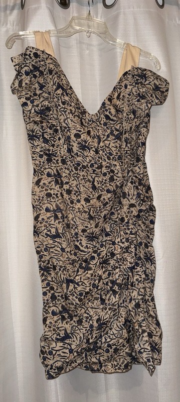 Isabel Etoile Marant Topaz Ruffled Printed Linen Mini Dress SZ EU 36 US 4