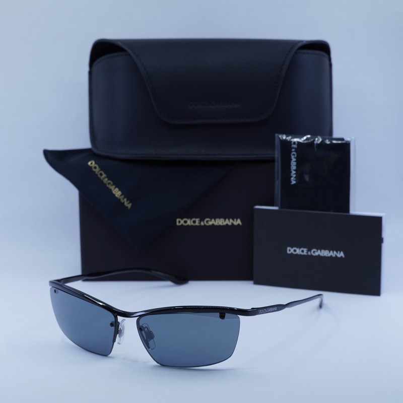 DOLCE & GABBANA DG2307 01/6G Black/Grey Black Mirror 61-14-140 Sunglasses New…