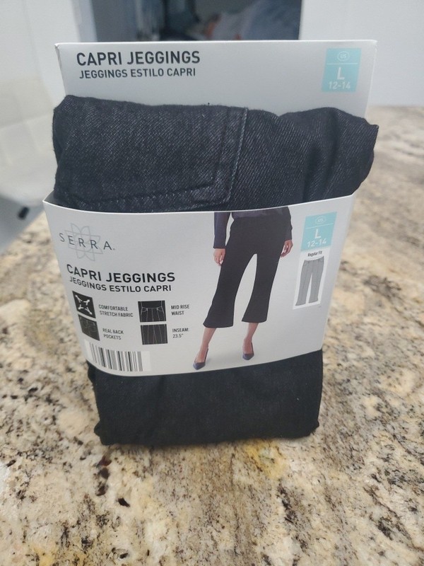 SERRA CAPRI JEGGINGS SIZE L 12-14, Inseam: 23.5″ Real Back Pocket Mid Rise Waist