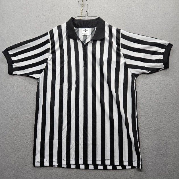 EXXACT Sports Men’s Size Large Black White Striped Short Sleeve Polo Shirt