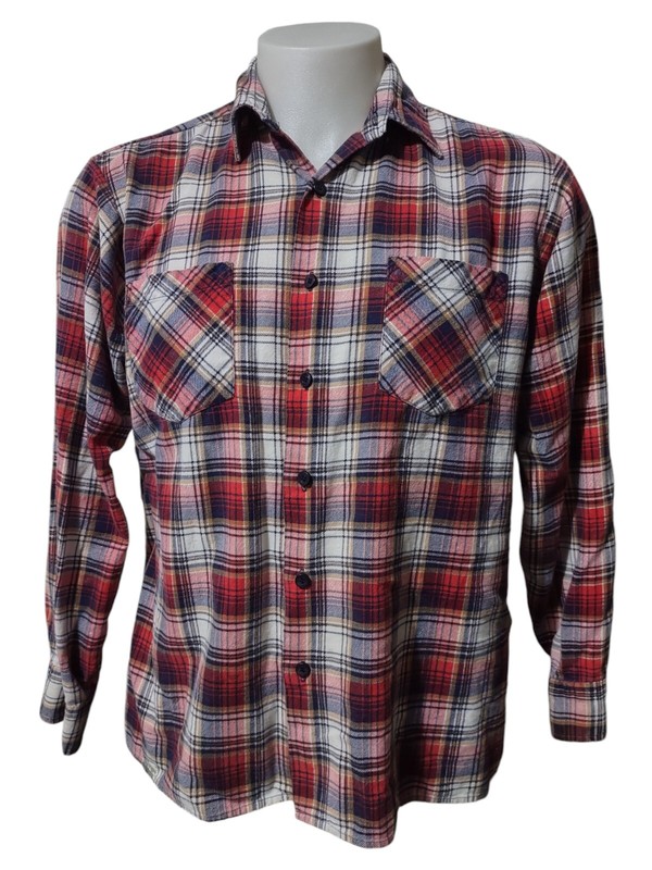 Vintage Saugatuck Dry Goods Flannel Shirt Women’s Large Button Up 90s Collared