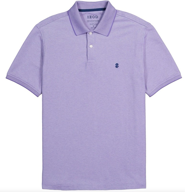 IZOD SIZE XL Advantage Performace Stretch Polo Men’s Shirt; Purple Solid