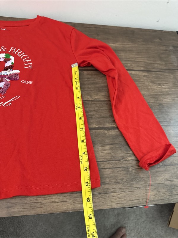 Cat & Jack Merry & Bright Long Sleeve Christmas T Shirt | Medium (8) gallery