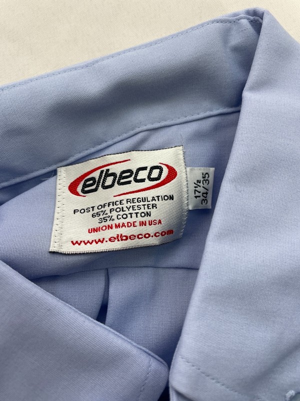 Elbeco Post Regulation Blue Button Down Uniform Shirt Men's 17.5 34/35 NWT gallery
