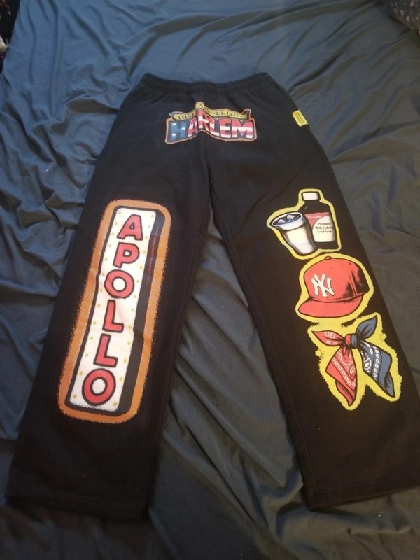 Awful lot of cough syrup Men’s Black Graphic Logo Fleece Sweatpants L