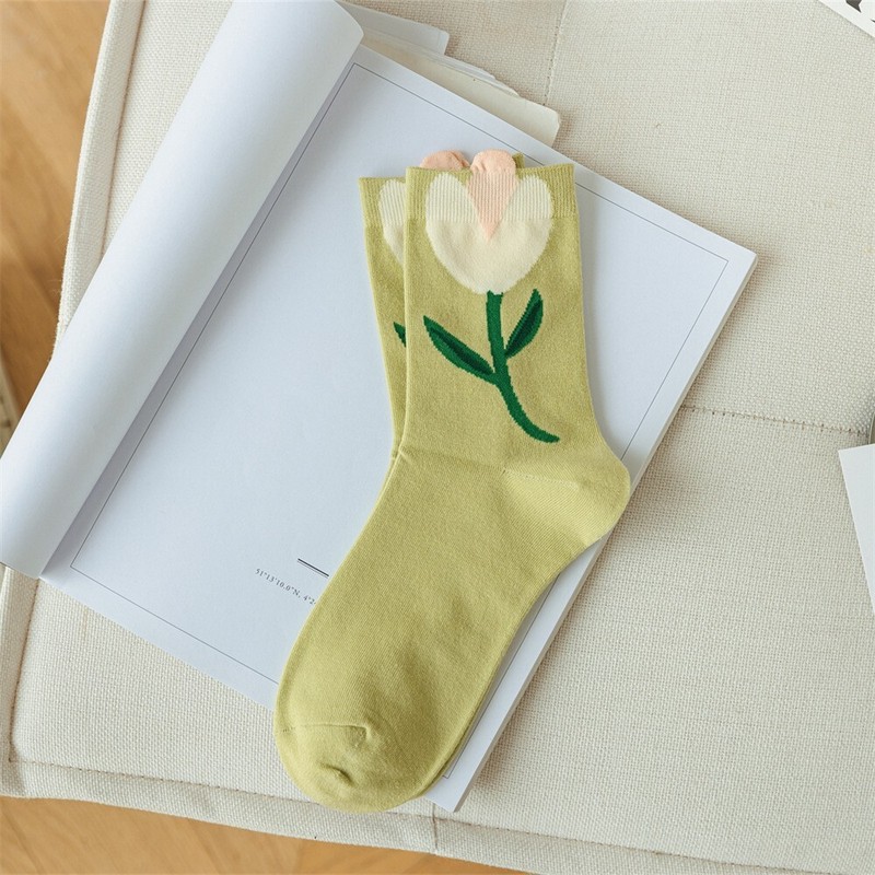 Cartoon Flower Pattern High Quality Cotton Crew Socks UK Seller Christmas Gift gallery