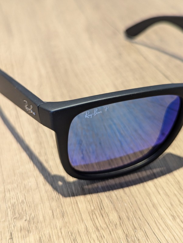 Ray-Ban RB4165 622/55 Black Frame Blue flash Polarized Lenses sunglasses-54mm gallery