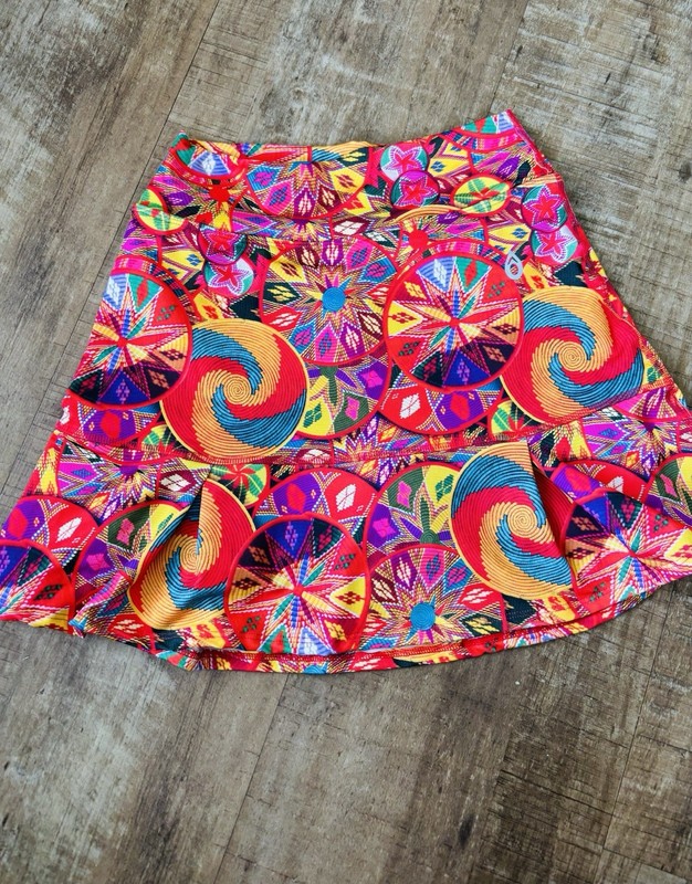 Donajo fitness wear Glide Skirt/Skort size 1 (small) red pink orange yellow gallery