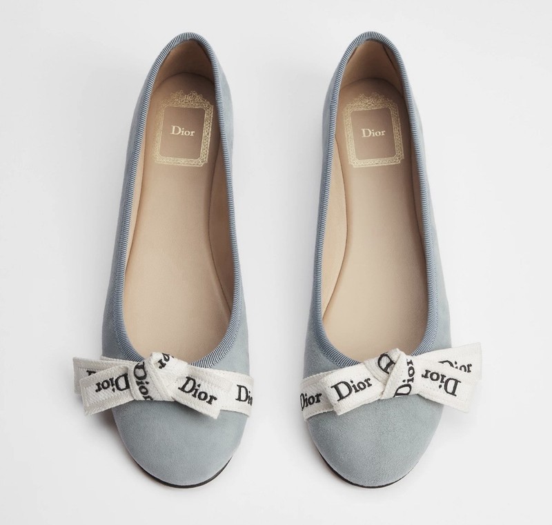 Ballet Flats in Sky Blue Suede- Size 37 gallery