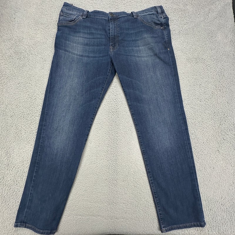 34 Heritage Jeans Mens 40 x 32 Blue Denim Stretch Courage Straight Distressed