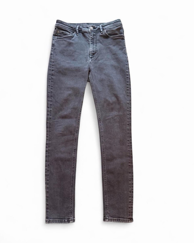 Acne Studios Women’s Gray Skinny Denim Jeans Slim Fit Mid Rise 5-Pocket