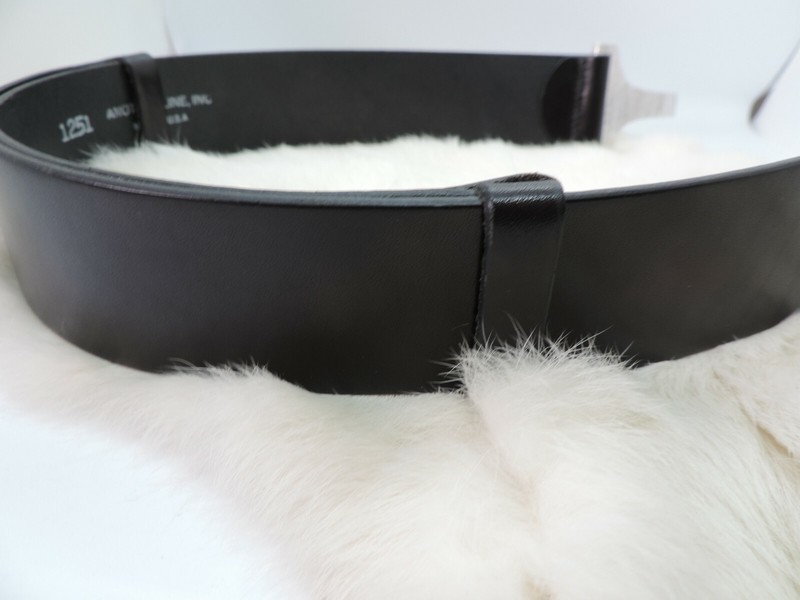 Another Line Interlocking Adjustable Women's Black Leather Belt 38 inch gallery