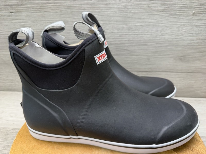 XTRATUF Men’s WaterProof Ankle Deck Boots – Size: 13 – 22736 – Black / White NEW