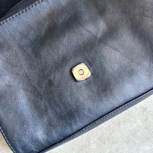 Liz Claiborne 90s Women's Black Faux Leather Compartment Shoulder Bag Vintage gallery