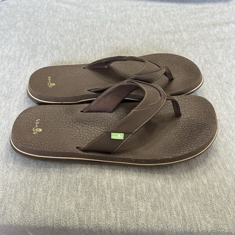 Sanuk Beer Cozy Flip Flop Sandals Thong Brown SMS2839 Yoga Mat Men’s Sz 13