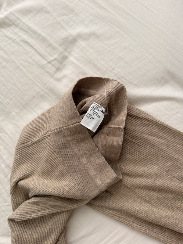 Uniqlo Washable Knit Ribbed Pants in Brown Size S