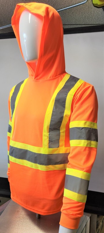 Class 3 Long Sleeve Safety Shirt With Hoodie, Polyester Birdeye mesh gallery