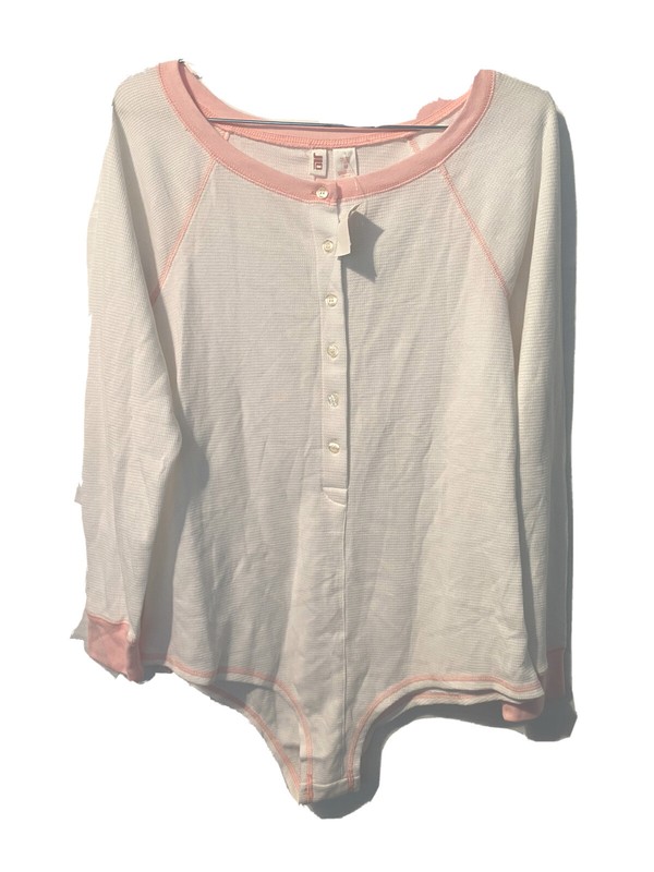 Jlo Bodysuit Long Sleeve White/pink Size M