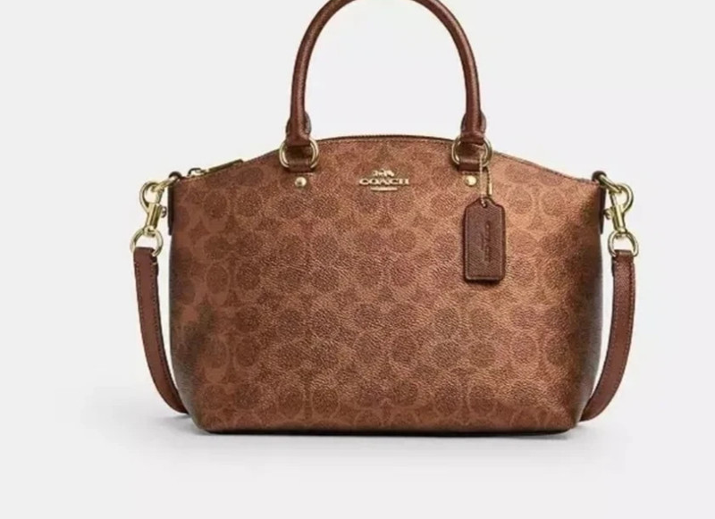 Coach Copper Sadie Metallic Signature Canvas Satchel Bag (CCM71) – NWT