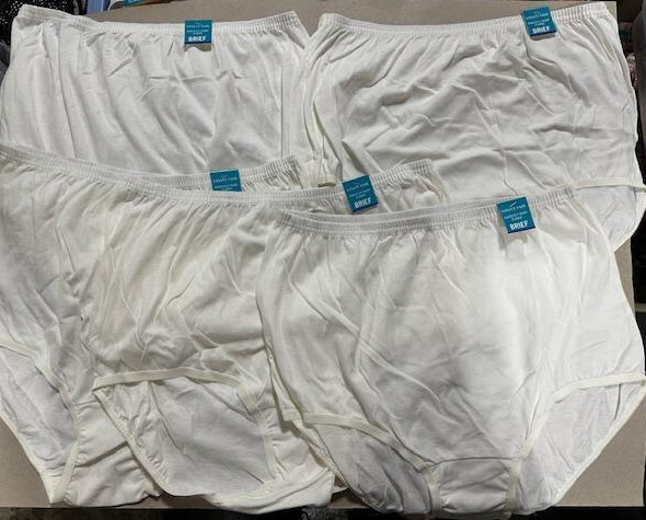 5 Pairs Vanity Fair Cotton Panties Briefs 15320 CREME / IVORY Sz - 6~7~8~9~10 gallery