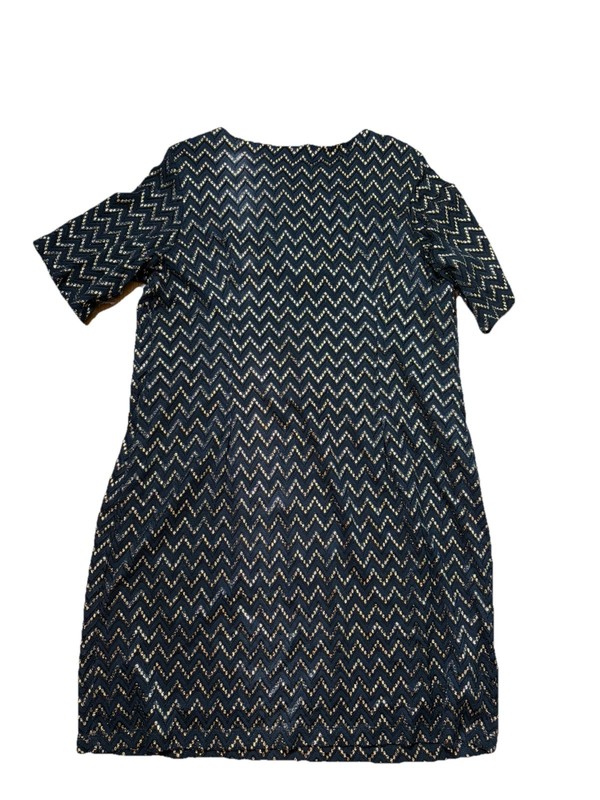 Black Gold Mini Chevron Subtle Classy Shift Dress Studio 1 Womens Size 18W EUC! gallery