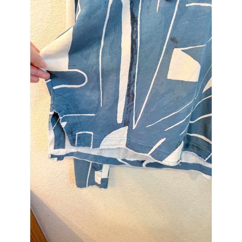 Daily Practice Anthropologie Blue Abstract Geometric Hoodie OB1365119 Womens S gallery