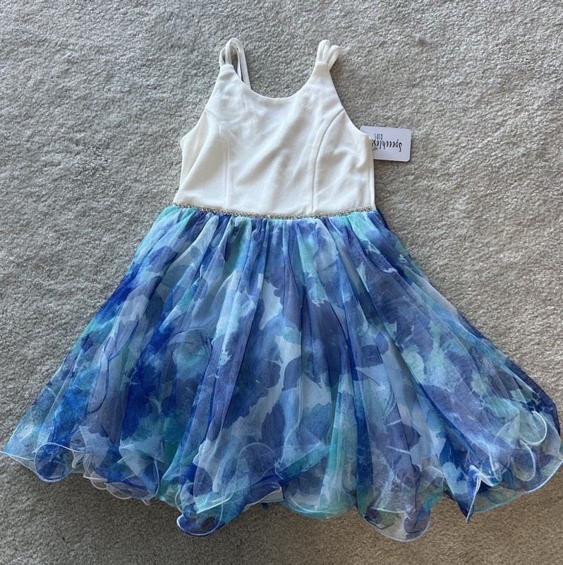 Speechless Girls Dress Size 7 Blue & White NWT
