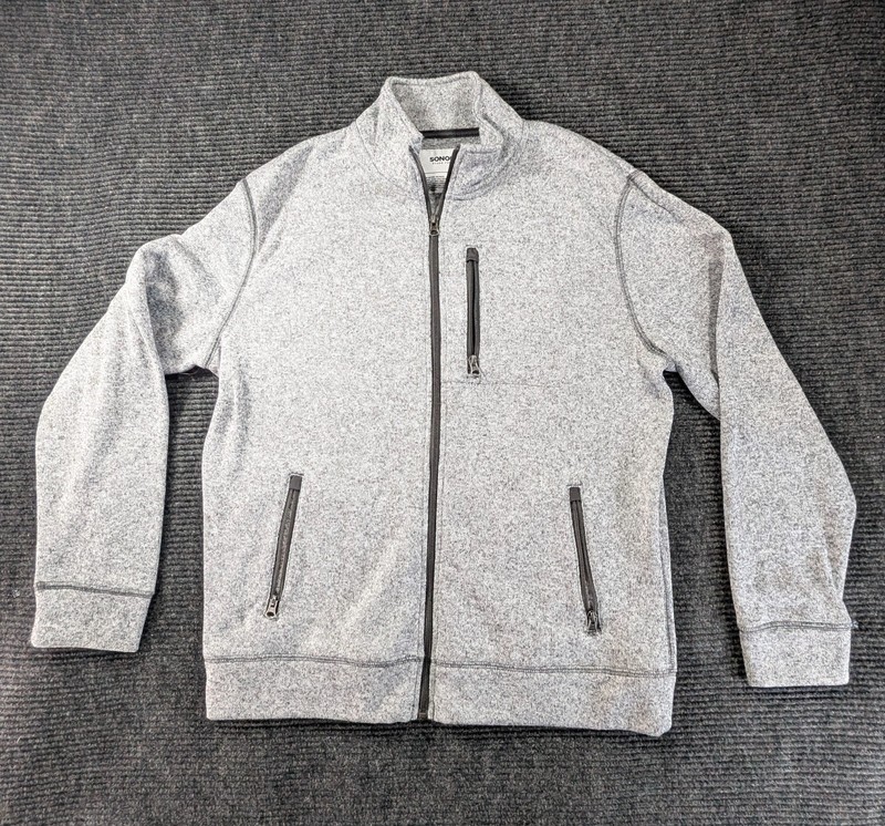 Sonoma Goods for Life Jacket Mens Large Gray Long Sleeve Mock Neck Full Zip