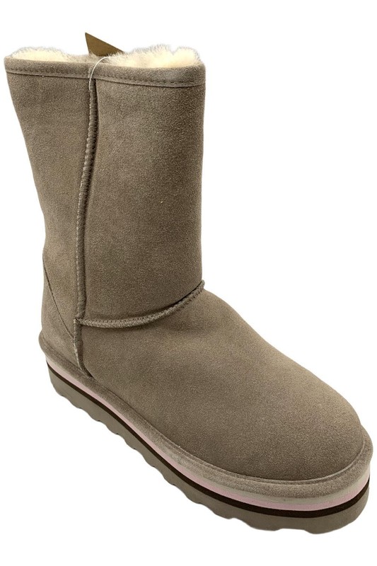 BEARPAW Women’s Elle Short Suede Boots Stone