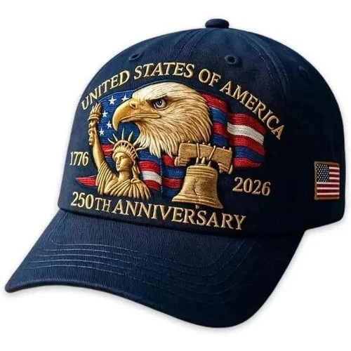 USA 250th Anniversary Baseball Cap 1776-2026 Patriotic Eagle Hat Adjustable