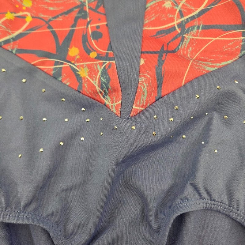 Cat & Jack Size XS 4/5 Pink & Blue Dance Gymnastics Leotard w/ Keyhole Back gallery