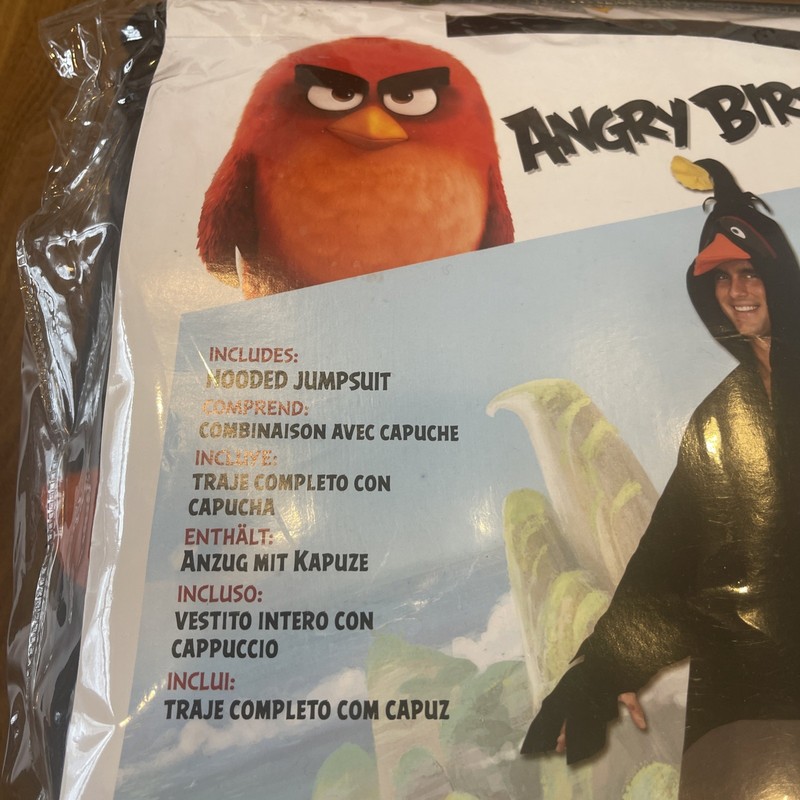 RUBIES Angry Birds BOMB Adult Costume Hooded Jumpsuit Medium M One size HTF NEW✨ gallery