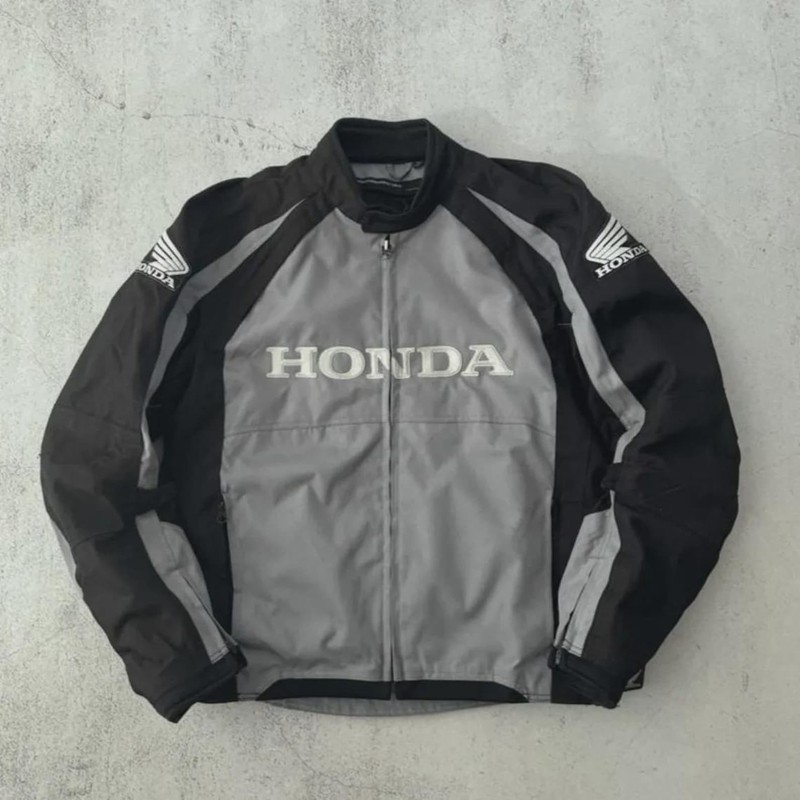 Mens Black Honda Motorcycle Jacket Cordura Textile All Season Riding Armor Coat