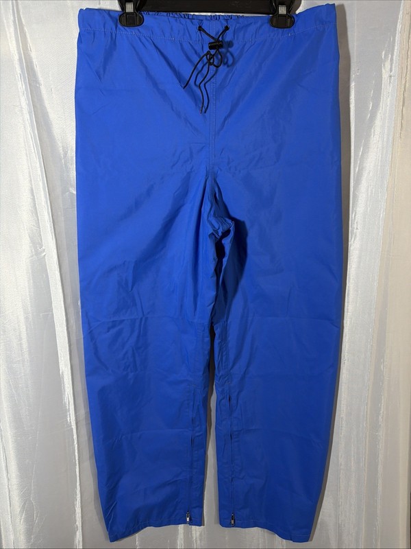 Goretex Pants Men’s L Reg Blue Waterproof 10X Straight Leg Rain Shell Drawstring