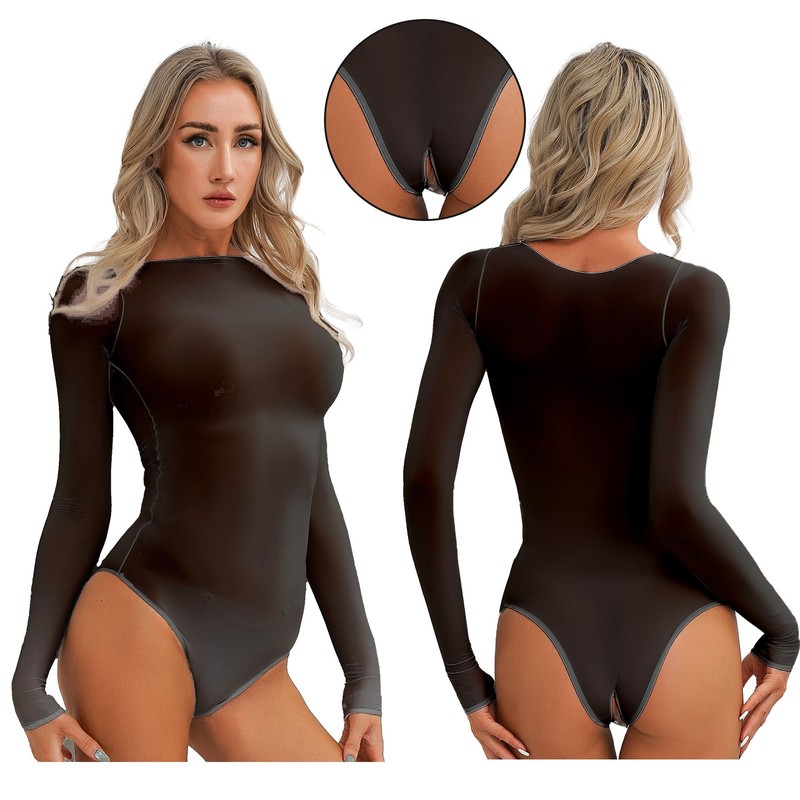 Women’s See-through Crotchless Bodysuit Leotard Jumpsuit Bodystocking Nightwear