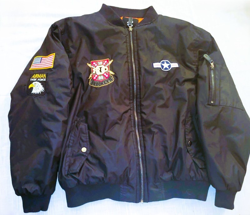 Rocawear 1999 Airman Task Force Black Bomber Jacket Mens Size M Medium Coat