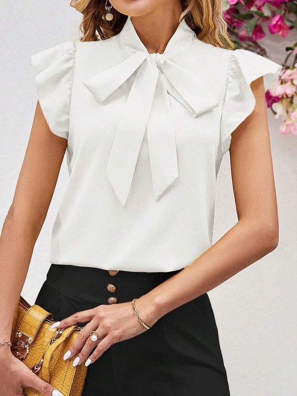 NEW European And American-style Elegant Blouse With A Bow Tie Sizes S-XXL gallery