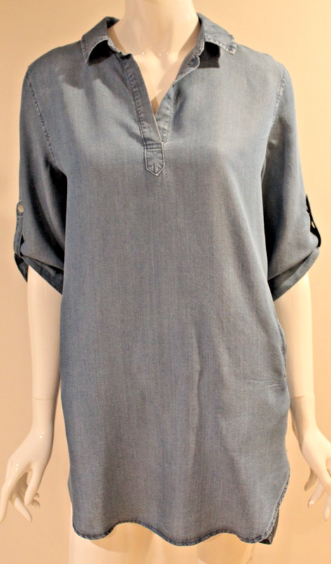 Thread + Supply Women’s Blue Chambray Dress Tunic Top – Size Small – NWT