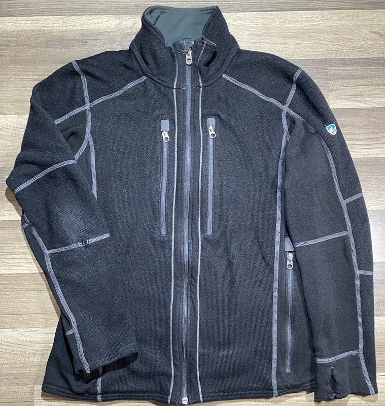 Kuhl Interceptr Jacket Mens Medium Black Fleece Full Zip Outdoor Utility Hiking