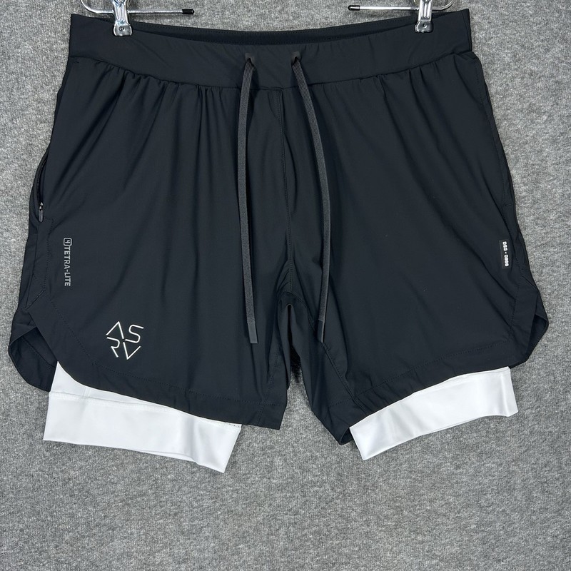 ASRV Shorts Mens XL Black Tetra-Lite Liner Training Lined 7” inseam