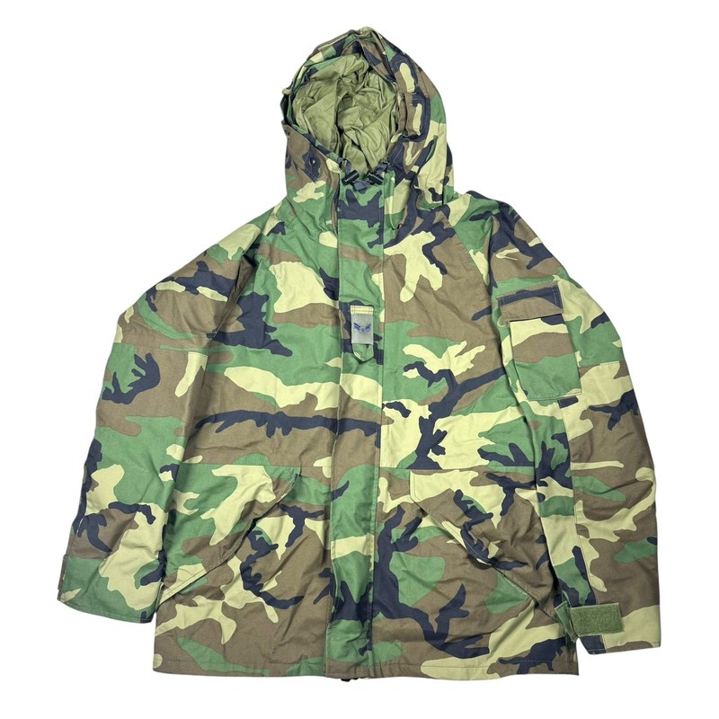 Vintage US Air Force Airman Cold Weather Parka Jacket Woodland Camo Med R