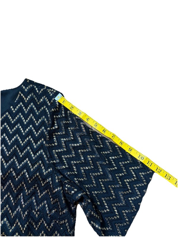Black Gold Mini Chevron Subtle Classy Shift Dress Studio 1 Womens Size 18W EUC! gallery