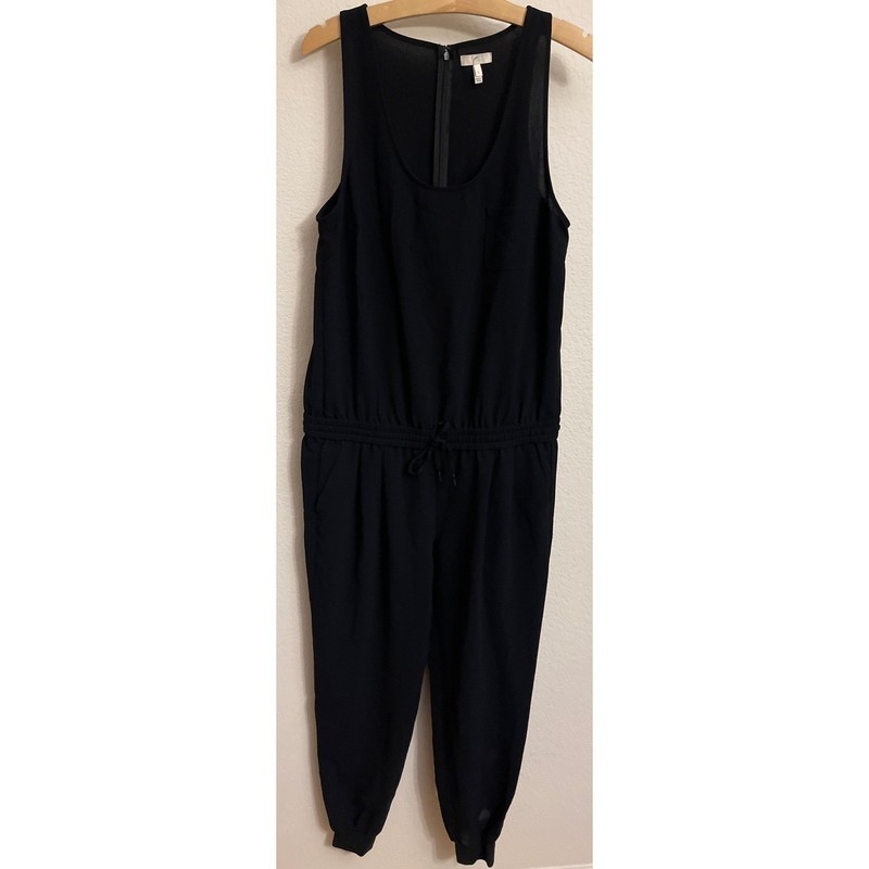 Joie Black Sleeveless Drawstring Waist Jogger Jumpsuit J099-Womens L