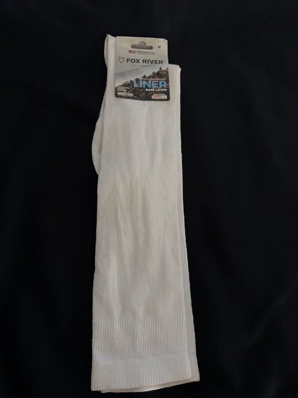 Fox River Unisex White Base Layer Crew Socks Size MEDIUM NWT