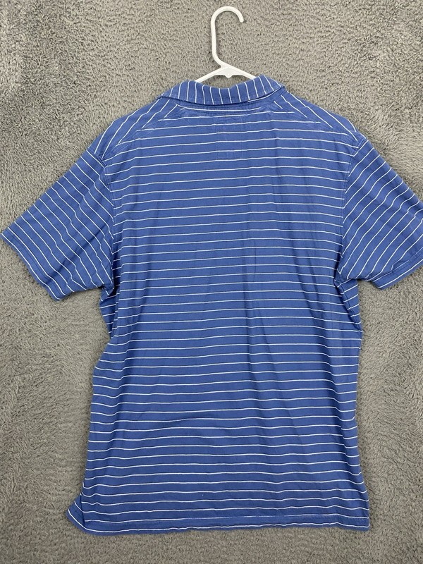 Relwen Jersey Stripe Polo Mens Large Blue Lightweight Durable gallery