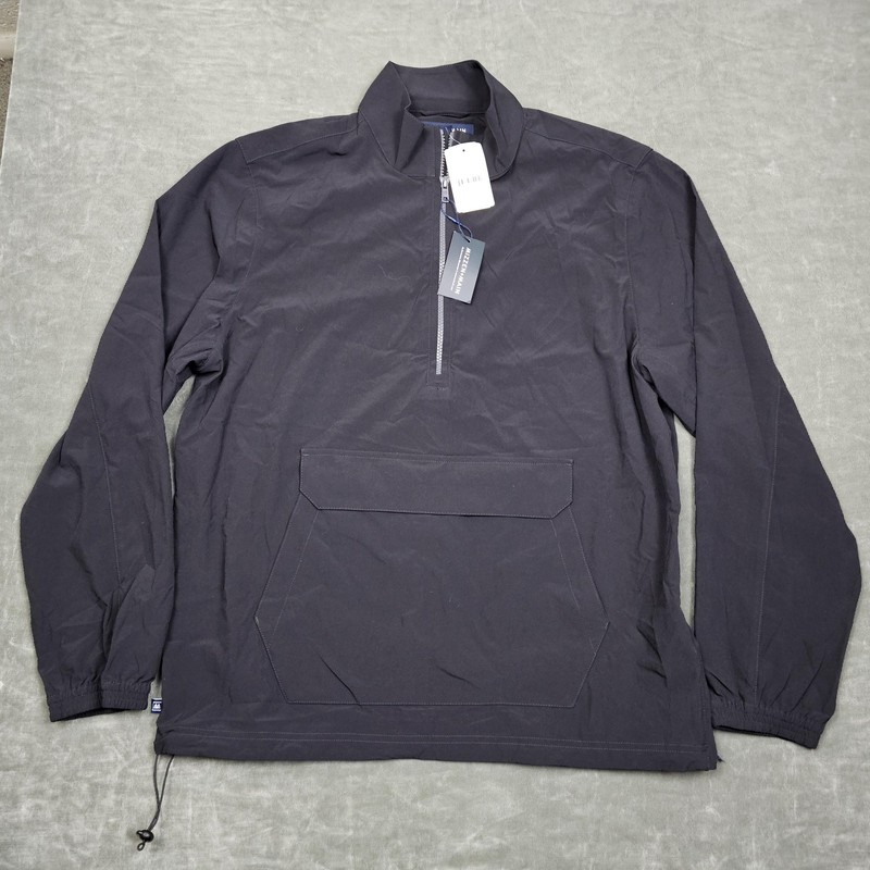 Mizzen+Main Jacket Mens Large Black Leeward Quarter Zip Pullover Stretch