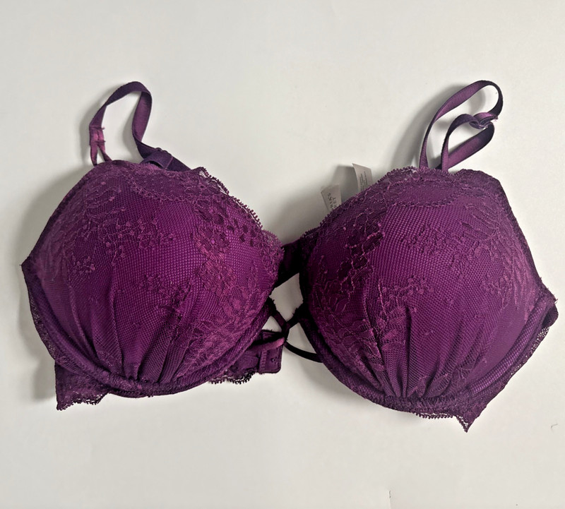 Victoria’s Secret Miraculous Plunge Add 2 Cups Purple Lace 34C
